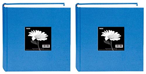 Product Cover Pioneer 200 Pocket Fabric Frame Cover Photo Album, Sky Blue (2 Pack)