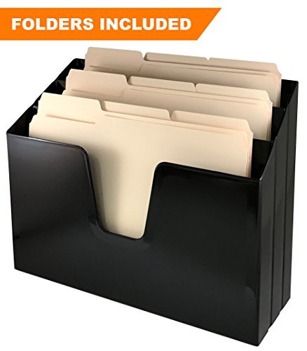 Product Cover Acrimet Horizontal Triple File Folder Organizer (Folders Included) (Black Color)