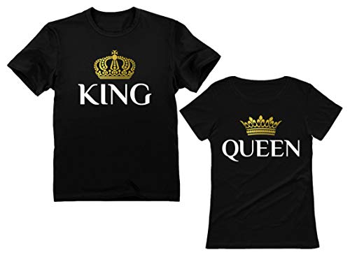 Product Cover King & Queen Matching Couple Set Valentine's Day Gift His & Hers T-Shirt Men X-Large / Women Large