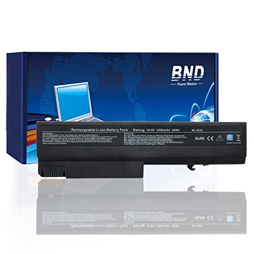 Product Cover BND Laptop Battery for Compatible with HP EliteBook 8440P 6930P 8440W/ Compaq 6730B 6735B 6530B / ProBook 6440B 6445B 6540B 6545B, fits P/N 482962-001 HSTNN-UB69-12-Month-Warranty[4400mAh/48Wh Li-ion]