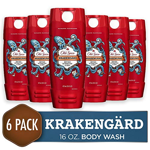 Product Cover Old Spice Wild Collection Body Wash, Krakengard, 16 Fluid Ounce (Pack of 6)