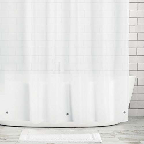 Product Cover mDesign STALL Sized Waterproof, Mold/Mildew Resistant, Heavy Duty Premium Quality 10-Guage Vinyl Shower Curtain Liner for Bathroom Shower Stall and Bathtub - 54