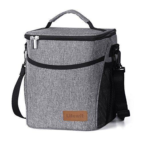 Product Cover Lifewit Insulated Lunch Box Lunch Bag for Adults / Women / Men, Large Capacity Thermal Bento Bag for Office / School / Picnic, 9L, Grey