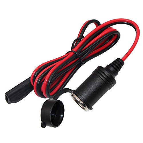 Product Cover KUNCAN 6FT 12V Motorcycle Power Female Cigarette Lighter Socket to Sae with Sae 2 Pin Quick Release Disconnect Connector Plug, 16AWG Heavy Duty Extension Cable
