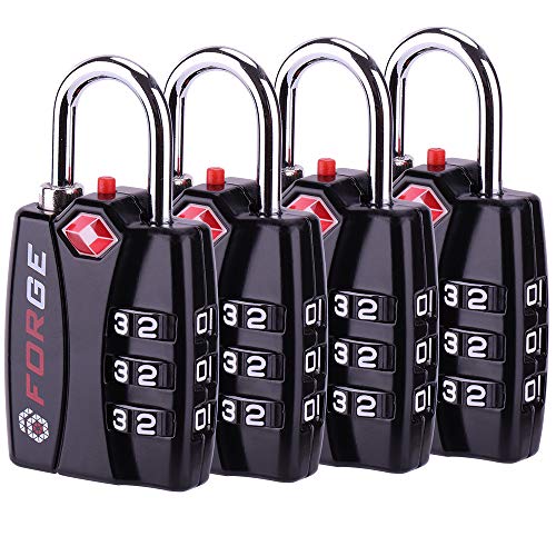 Product Cover Forge TSA Lock 4 Pack - Open Alert Indicator, Easy Read Dials, Alloy Body