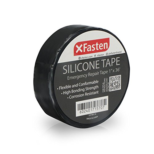 Product Cover XFasten Silicone Self Fusing Tape 1-Inch x 36-Foot (Black) Silicone Repair Tape