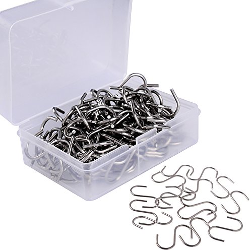 Product Cover 100 Pcs Stainless Steel 1 Inch S Hook Connectors KEY S-shaped Hangers Ornament Hooks for Jewelry, Key Ring, Key Chain, Pet Name Tag, Wood Circles, Chain Hardware,Fishing Lure,and Key Ring Assembly