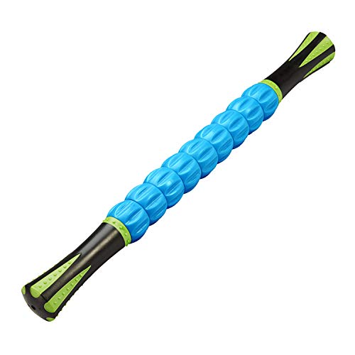 Product Cover REEHUT Muscle Roller Massage Stick Tool for Athletes, 18 Inches Muscle Roller for Relieving Muscle Soreness, Soothing Cramps, Massage, Physical Therapy & Body Recovery Blue