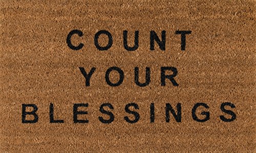 Product Cover Novogratz Aloha Collection Count Your Blessings Doormat, Natural, 1'6