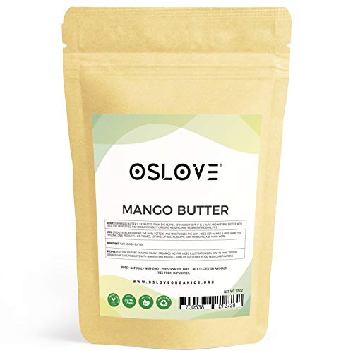 Product Cover Mango Butter 2 LB by Oslove Organics -Pure, Natural, Fresh and Fluffy in DIY mixes, Extra emoliency for lotions and creams