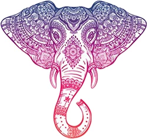 Product Cover Divine Designs Purple Pink Ombre Henna Pattern Elephant Head Drawing Vinyl Decal Sticker (4