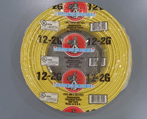 Product Cover 250-Ft Roll 12-2 AWG NM-B Gauge Indoor Electrical Copper Wire Ground Romex Cable