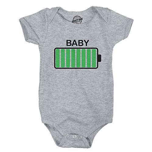 Product Cover Crazy Dog T-Shirts Baby Battery Fully Charged Funny Newborn Infant Creeper Bodysuit for Newborn