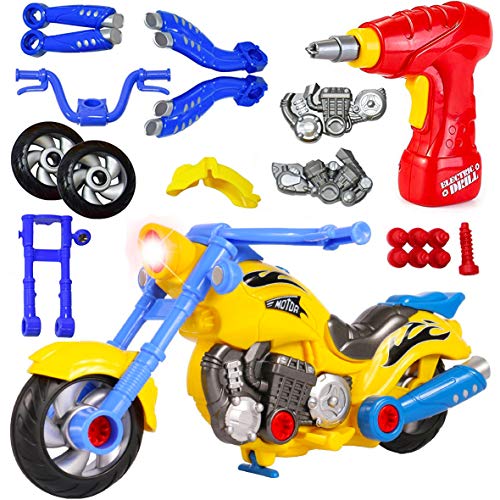 Product Cover Liberty Imports Kids Take Apart Toys - Build Your Own Toy Motorcycle Vehicle Construction Playset - Realistic Sounds and Lights with Tools and Power Drill (Motorcycle)