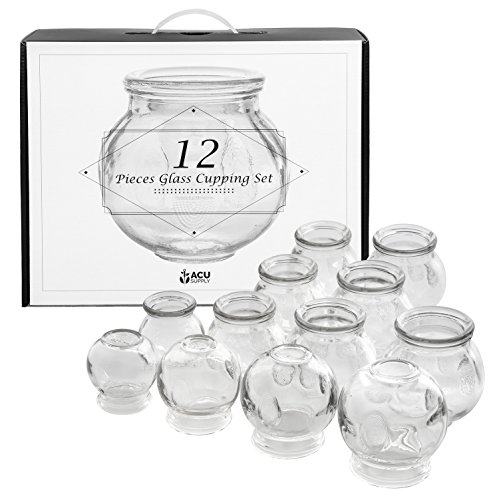 Product Cover Glass Cupping Therapy Set With Guidance On Application And Aftercare - Multi Size 12 Piece Pack