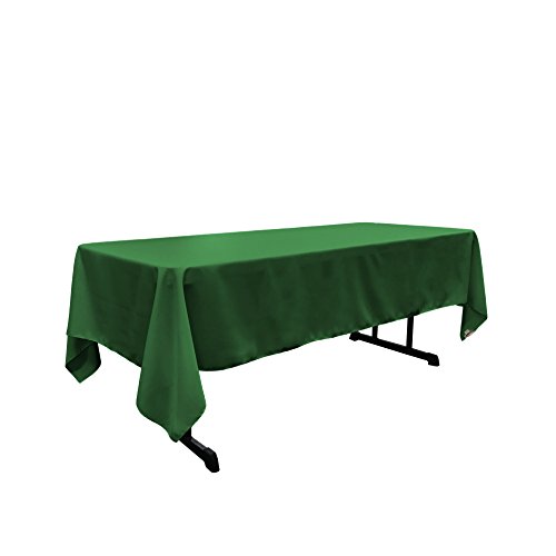 Product Cover LA Linen Polyester Poplin Rectangular Tablecloth 60 108-Inch, Emerald Green