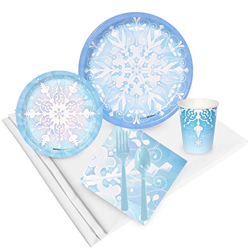Product Cover BirthdayExpress Snowflake Winter Wonderland Christmas Party Supplies - Party Pack for 24