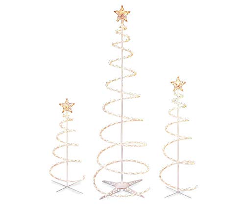 Product Cover Set of 3 Lighted Spiral -Christmas- Trees - 3 Ft 4 Ft and 6 Ft - Winter Wonder Lane