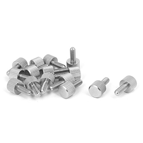 Product Cover uxcell Computer PC Case M4 x 10mm Stainless Steel Flat Head Knurled Thumb Screw 15pcs