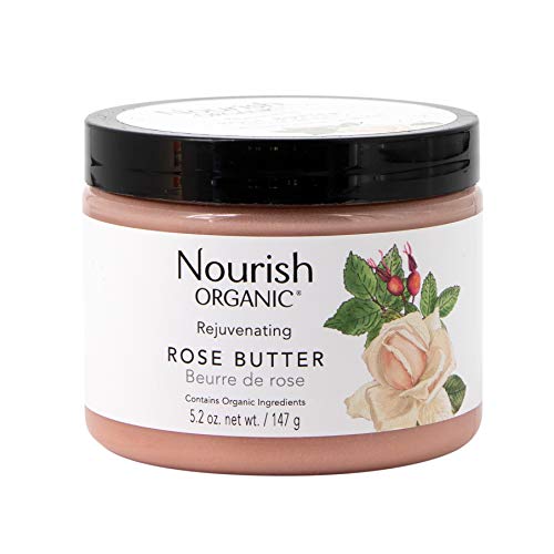 Product Cover Nourish Organic Rejuvenating Body Butter, Rose Butter, Fair Trade, 5.2 Ounce (Packagin may vary)