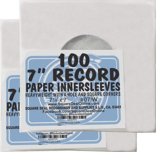 Product Cover (200) Archival Quality Acid-Free Heavyweight Paper Inner Sleeves for 7