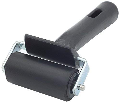 Product Cover Rubber Roller, Ideal for Anti Skid Tape Construction Tools, Print, Ink and Stamping Tools (2.5-Inch, Black)