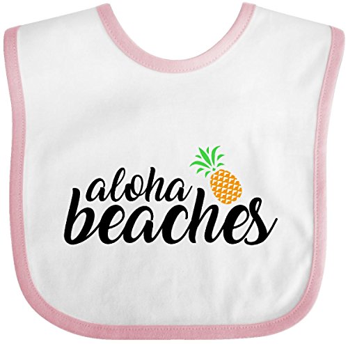 Product Cover Inktastic Hawaiian Pineapple Aloha Beaches Baby Bib White/Pink 27e1c
