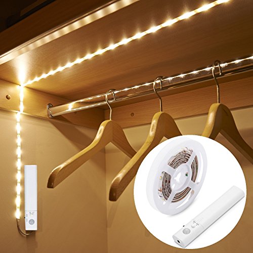 Product Cover Amagle LED Dual Mode Motion Night Light, Flexible LED Strip with Motion Sensor Closet Light for Bedroom Cabinet, Nature White (4000K) (4 AAA Batteries Operated, Not Included)