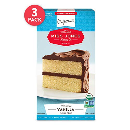 Product Cover Miss Jones Baking Organic Yellow Cake and Cupcake Mix, Non-GMO, Vegan-Friendly, Moist and Fluffy: Vanilla (Pack of 3)