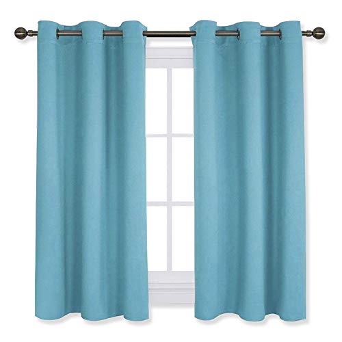 Product Cover NICETOWN Blackout Window Curtain Draperies - Kitchen/Dining Room Thermal Insulated Blackout Drape Panels (42W by 54L, Teal Blue, Set of 2)