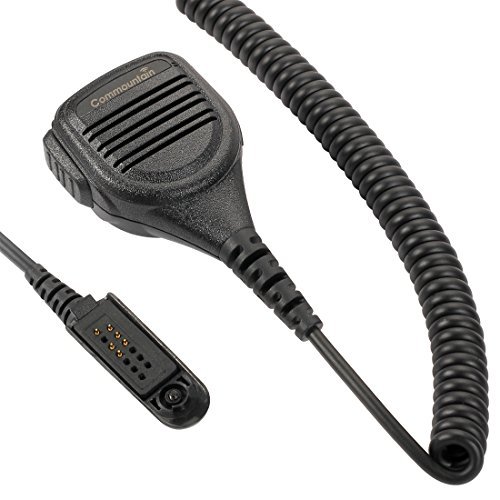 Product Cover Speaker Mic with Reinforced Cable for Motorola Radios HT750 HT1250 HT1250LS HT1550 MTX850 MTX850LS MTX950 MTX960 MTX8250 MTX9250 PRO5150, Waterproof IP55, Noise Reduction Shoulder Microphone