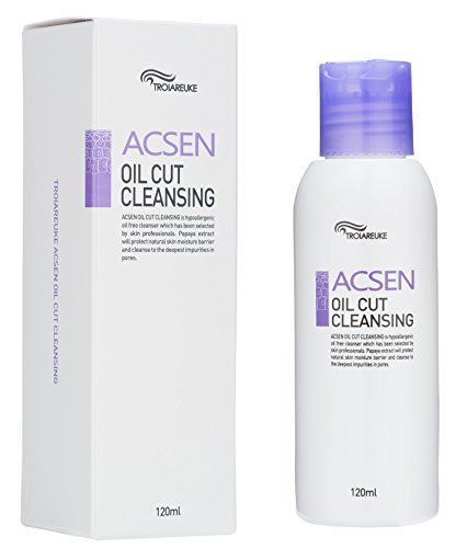 Product Cover TROIAREUKE ACSEN Oil Cut Cleansing 4.05 Fluid Ounce - All in 1 Oil Free Facial Gel Type Cleanser for Acne-prone Skin