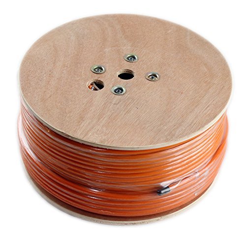 Product Cover RG11 Coaxial Cable roll of Tri-Shield Underground Drop Direct Burial Flooded Coax Digital Cabling with Gel (Indoor/Outdoor) 500' or 1000' Bulk Wire/by CableProof (500 FT, Orange)