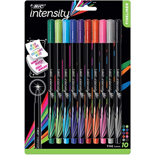 Product Cover BIC Intensity Fineliner Marker Pen, Fine Point (0.4 mm), Assorted Colors, 10-Count