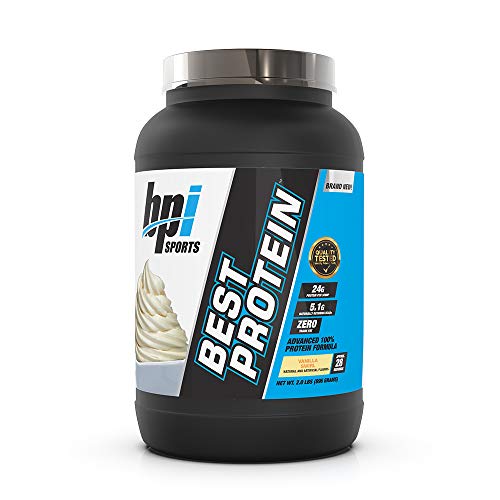 Product Cover BPI Sports Best Protein - 100% Whey Protein Blend - Muscle Growth, Recovery, Meal Replacement - No Maltodextrin, No Fillers - Gluten Free - For Men & Women - Vanilla Swirl - 2 Pounds