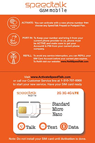 Product Cover SpeedTalk Mobile Complete Multi-Purpose Triple Cut SIM Card Starter Kit - No Contract (Standard, Micro, Nano)