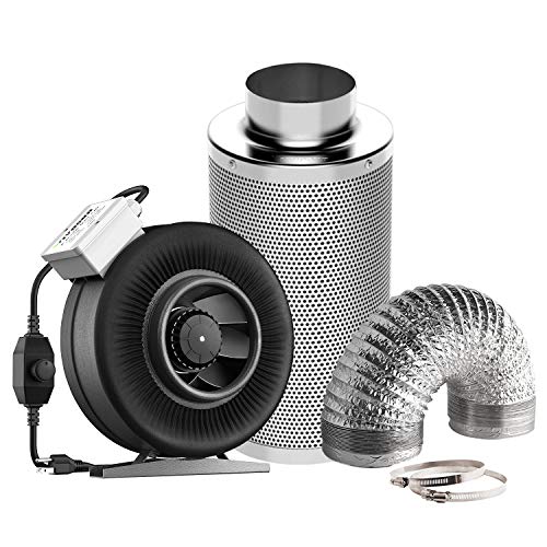 Product Cover VIVOSUN 6 Inch 440 CFM Inline Fan with Speed Controller, 6 Inch Carbon Filter and 8 Feet of Ducting Combo for Grow Tent Ventilation