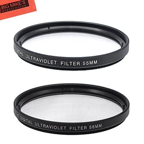 Product Cover 55mm and 58mm Multi-Coated UV Protective Filter for Nikon D3500, D5600, D3400 DSLR Camera with Nikon 18-55mm f/3.5-5.6G VR AF-P DX and Nikon 70-300mm f/4.5-6.3G ED