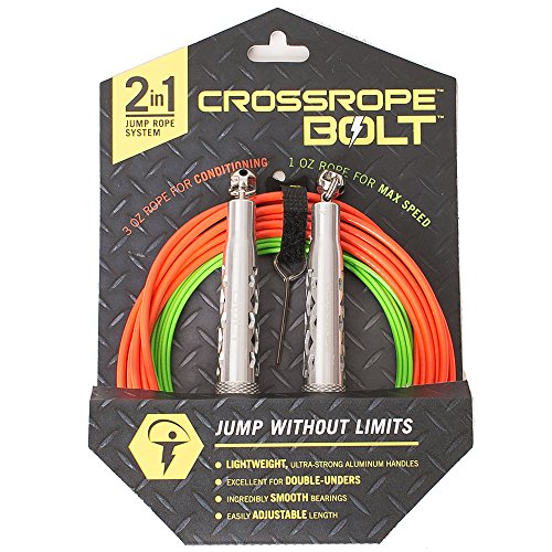 Product Cover Crossrope Bolt Set - Get Fit Fast with Best Jump Rope Workout - Elite Speed Rope and Freestyle Jump Rope Training - Speed Rope, Sprint Rope + Our Premium Bolt Handle - Fully Adjustable Jump Ropes