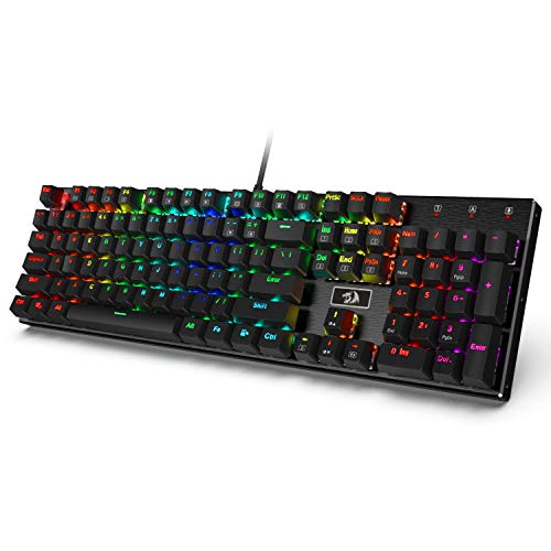Product Cover Redragon K556 RGB LED Backlit Wired Mechanical Gaming Keyboard, Aluminum Base, 104 Standard Keys