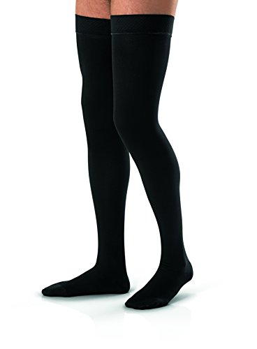Product Cover JOBST forMen Thigh High 20-30 mmHg Ribbed Dress Compression Stocking, Closed Toe, Large, Black