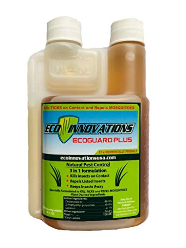 Product Cover EcoGuard Plus, 8 oz, All Natural Tick and Mosquito Control, Kid Safe, Pet Safe, Non-Staining Lawn Spray Concentrate