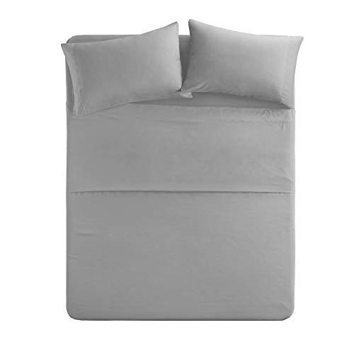 Product Cover Comfort Spaces Ultra Soft Hypoallergenic Microfiber 6 Piece Set, Wrinkle Fade Resistant Sheets with Pillow Cases Bedding, Full, Light Gray