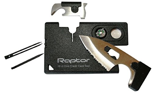 Product Cover Raptor 10-In-One Credit Card Pocket MultiTool Kit Wallet. Unique Size Survival Tool EDC.