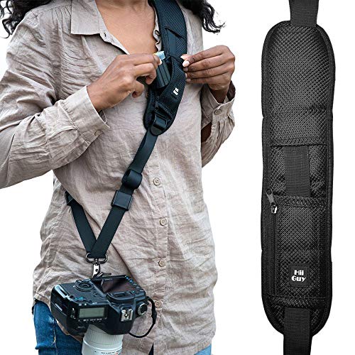 Product Cover HiiGuy Camera Strap, Adjustable Padded Sling for All SLR and DSLR Cameras, Neck and Shoulder Strap, 32 Inches Long, with Screw Mount, Safety Tether