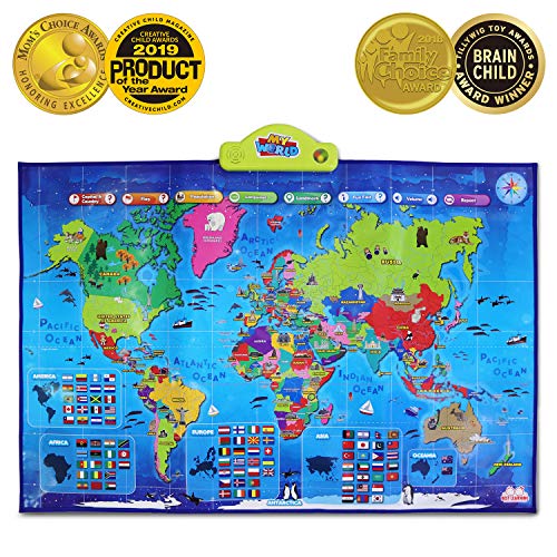 Product Cover BEST LEARNING i-Poster My World Interactive Map - Educational Talking Toy for Kids of Ages 5 to 12 Years