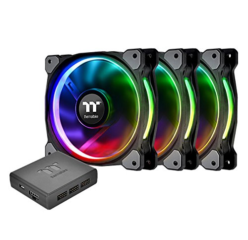 Product Cover Thermaltake Riing Plus 12 RGB TT Premium Edition 120mm Software Enabled 12 Controllable LED RGB 9 Blades Case/Radiator Fan -Triple Pack. CL-F053-PL12SW-A