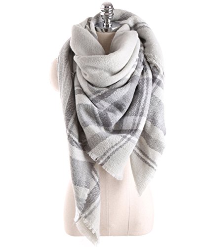 Product Cover Scarfs For Women, HITOP Classic Plaid Soft Tartan Blanket Scarf Wrap, Womens Winter Tassel Shawl Scarves