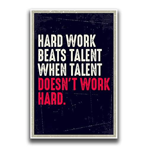 Product Cover JSC163 Hard Work Beats Talent When Talent Doesn't Work Hard Poster | 18-Inches By 12-Inches | Premium 100lb Gloss Poster Paper