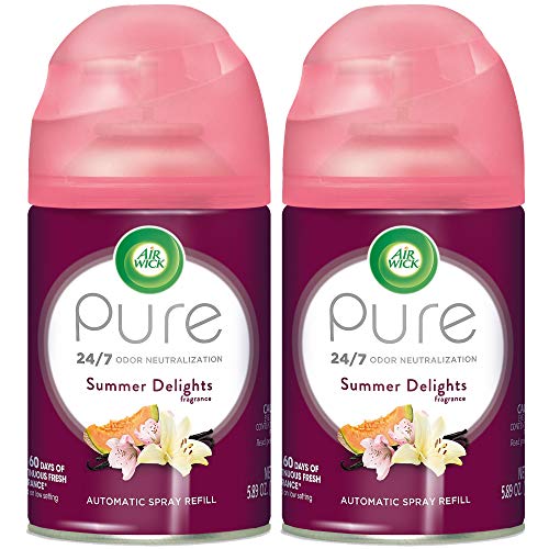 Product Cover Air Wick Pure Freshmatic 2 Refills Automatic Spray, Summer Delights, 2ct, Air Freshener, Essential Oil, Odor Neutralization, Packaging May Vary